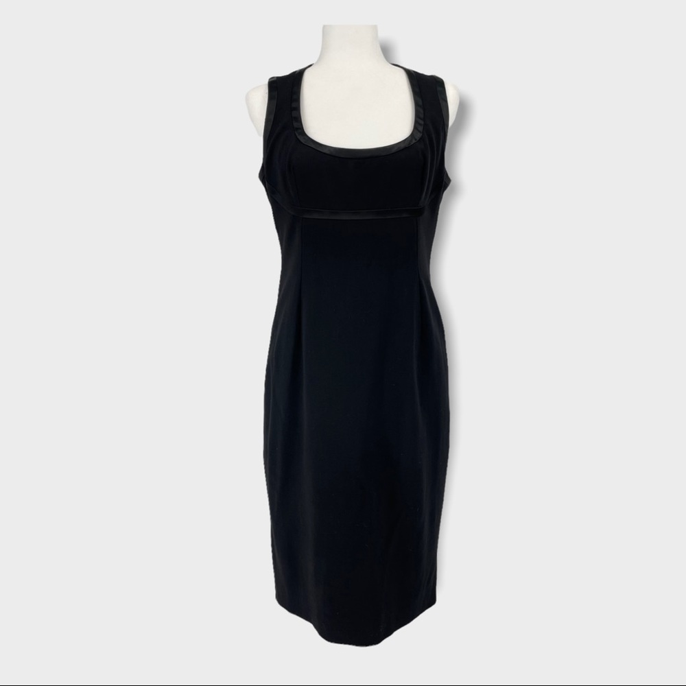 Gio Guerreri Black Wool Blend Sheath Dress Size Medium